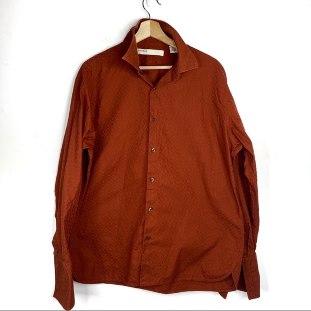 Perry Ellis Burnt Orange Button Down Dress Shirt